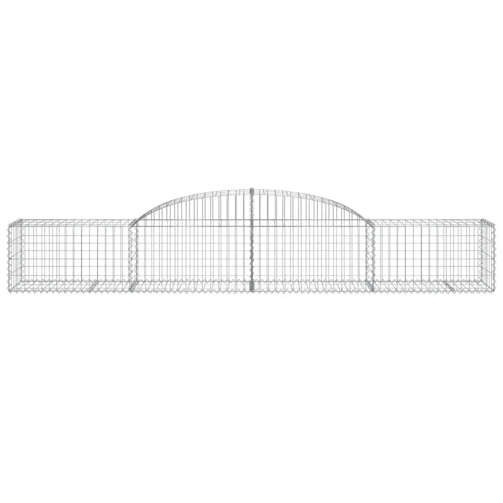Arched Gabion Baskets Set 2 pcs Garden Retaining Wall Barrier Decorative Outdoor