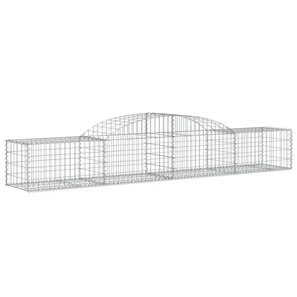 Arched Gabion Baskets Galvanised Iron 300x50x40/60 cm Silver Garden Retaining Wall Barrier