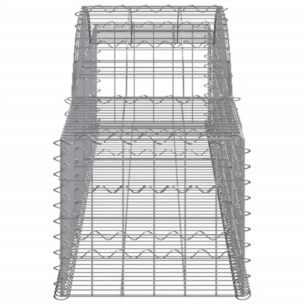 Arched Gabion Baskets Galvanised Iron 300x50x40/60 cm Silver Garden Retaining Wall Barrier