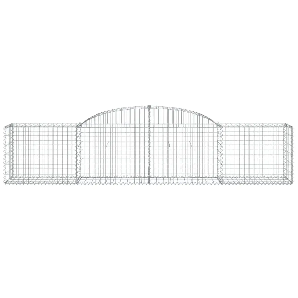 Arched Gabion Baskets 2 pcs Galvanised Iron Garden Barrier Retaining Wall