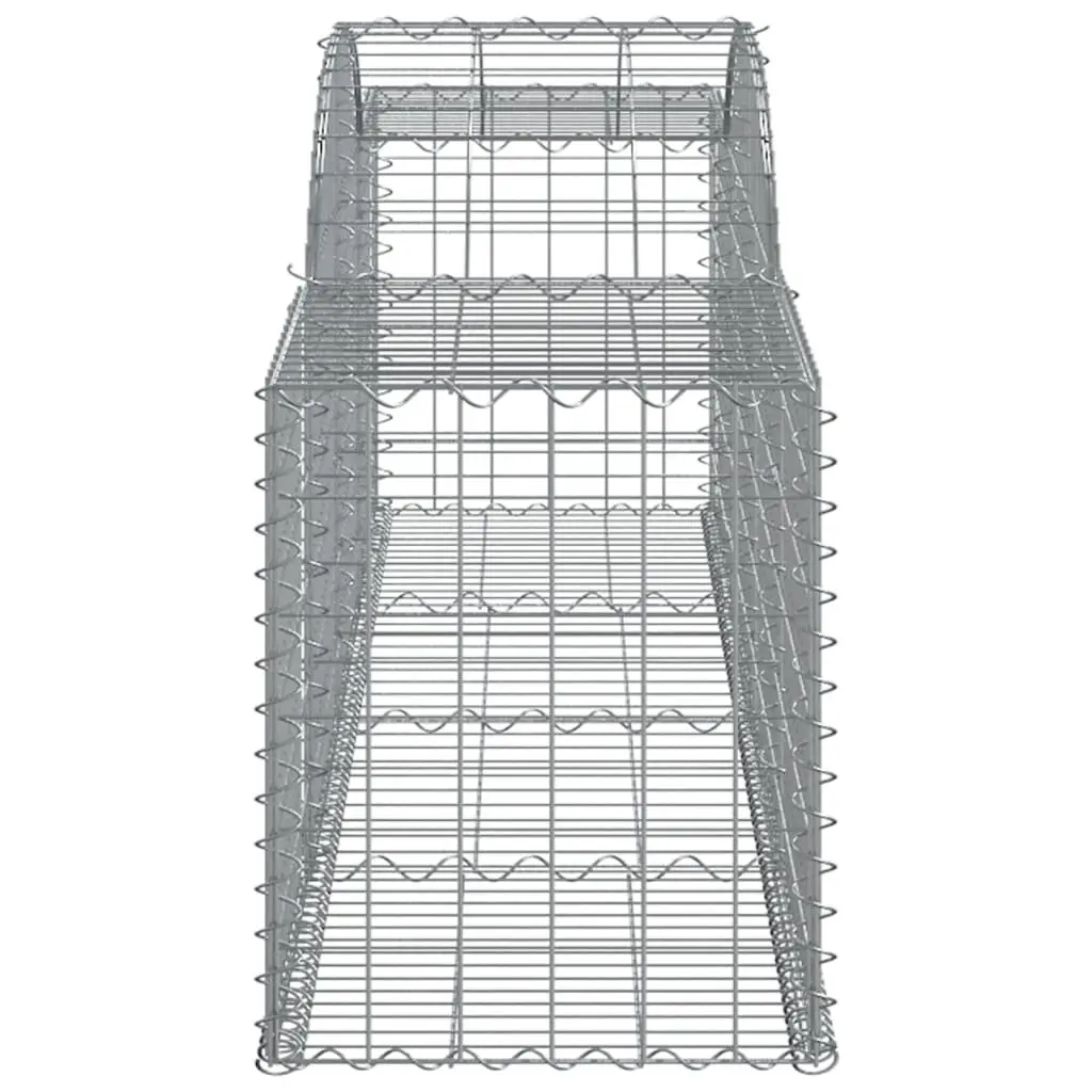 Arched Gabion Baskets 2 pcs Galvanised Iron Garden Barrier Retaining Wall