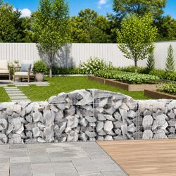 Arched Gabion Baskets 4 pcs Garden Retaining Wall Barrier Decorative Outdoor