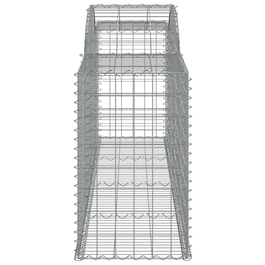 Arched Gabion Baskets Galvanised Iron 300x50x80/100cm Silver 2pcs Garden Barrier Decorative Retaining
