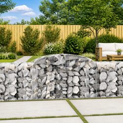 Versatile Arched Gabion Baskets - 4 Pieces for Your Yard