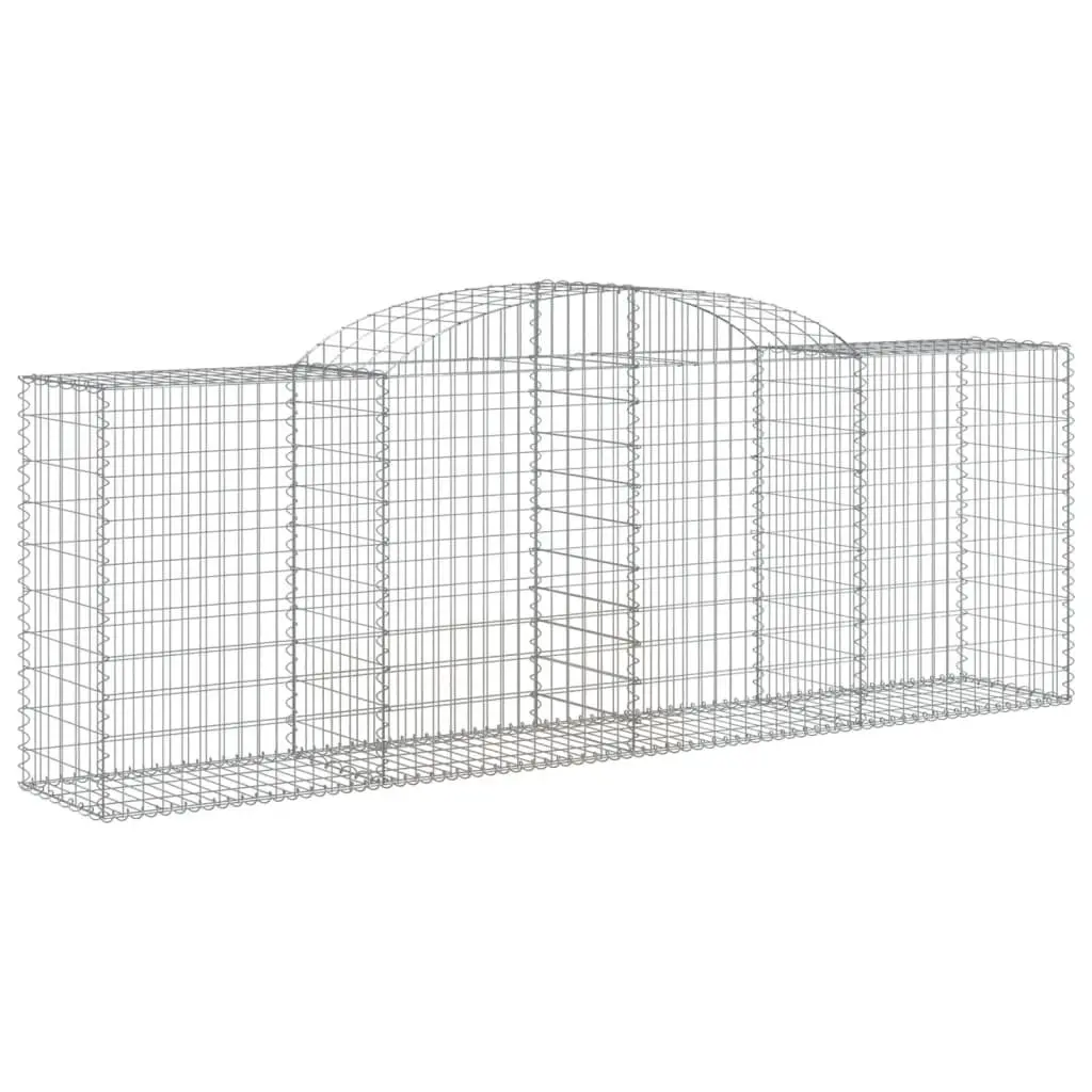 Arched Gabion Baskets 2 pcs 300x50x100/120 cm Garden Retaining Wall Barrier