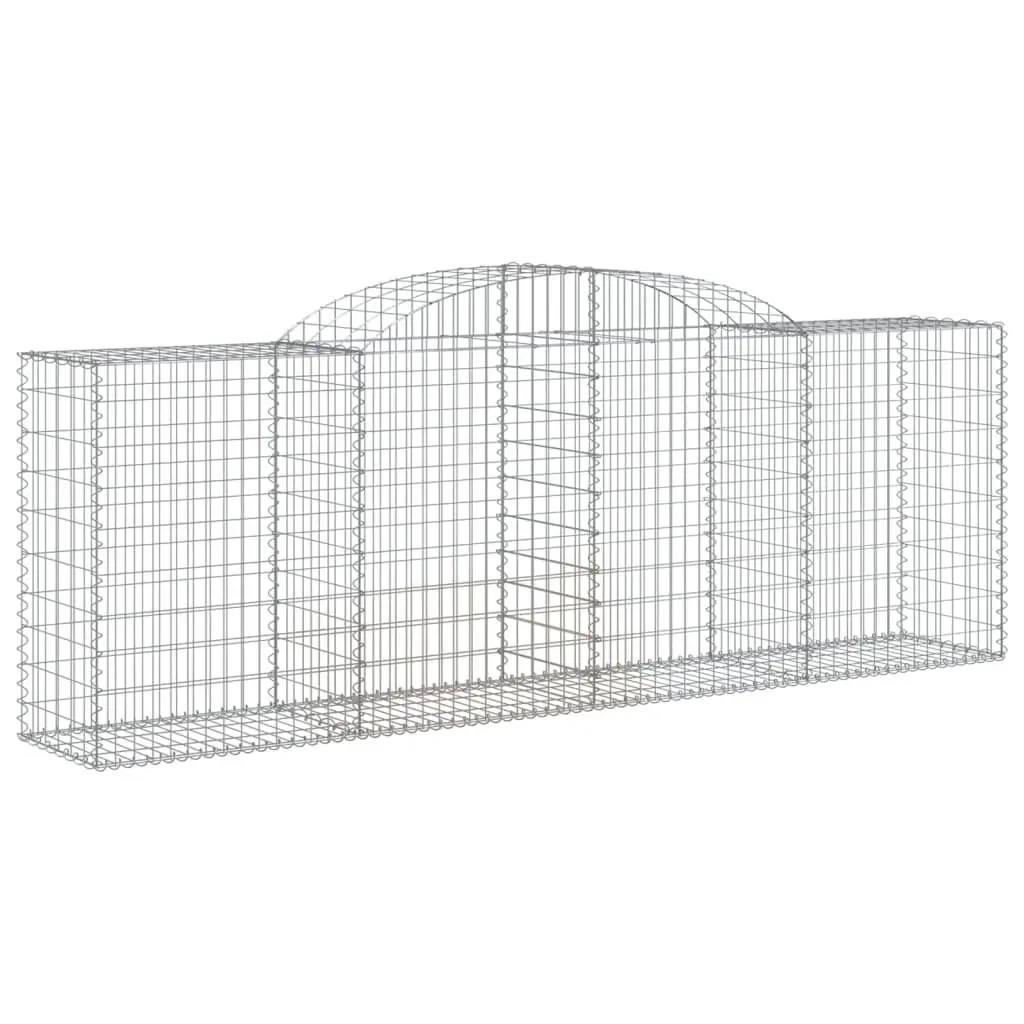 Arched Gabion Baskets Set Galvanised Iron 300 x 50 x 100120 cm Silver