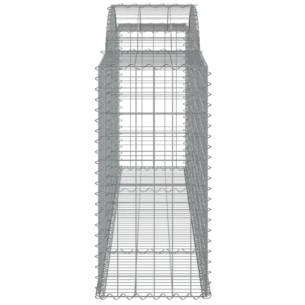 Gabion Baskets Arched Galvanised Iron 300 x 50 x 100120 cm Silver 9 Piece Garden Barrier Retaining Wall Outdoor Decoration