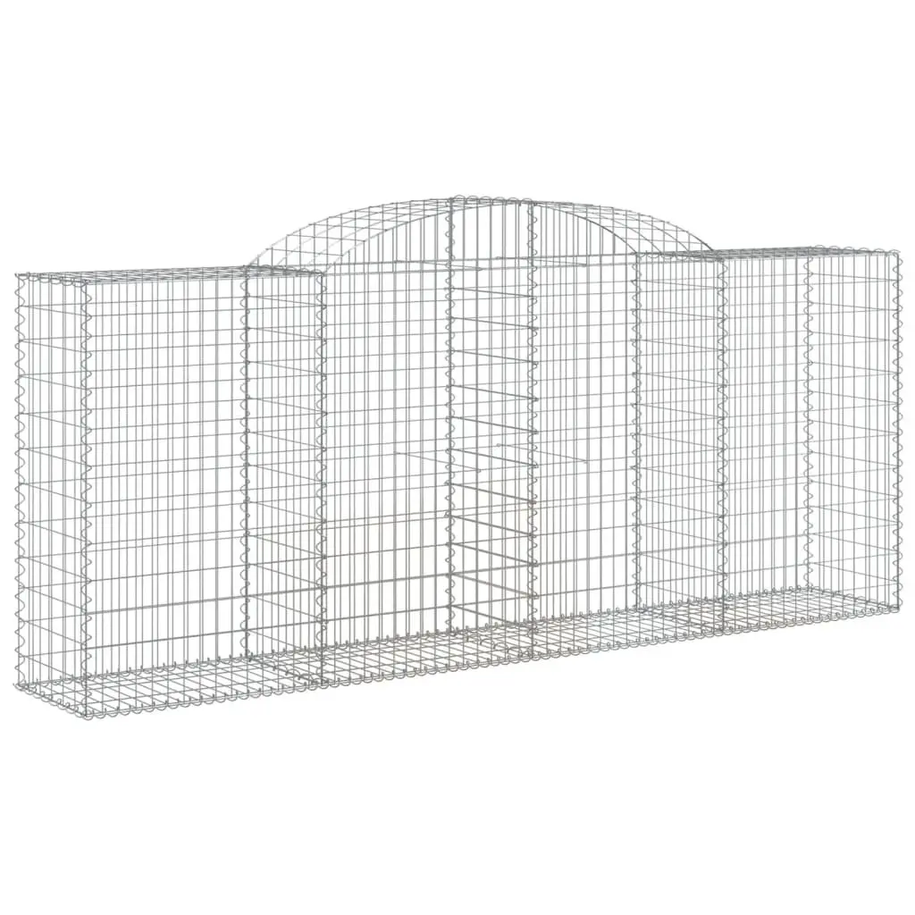 Arched Gabion Baskets Garden Decorative Retaining Wall Silver Galvanised Iron 300x50x120140cm 2 Piece