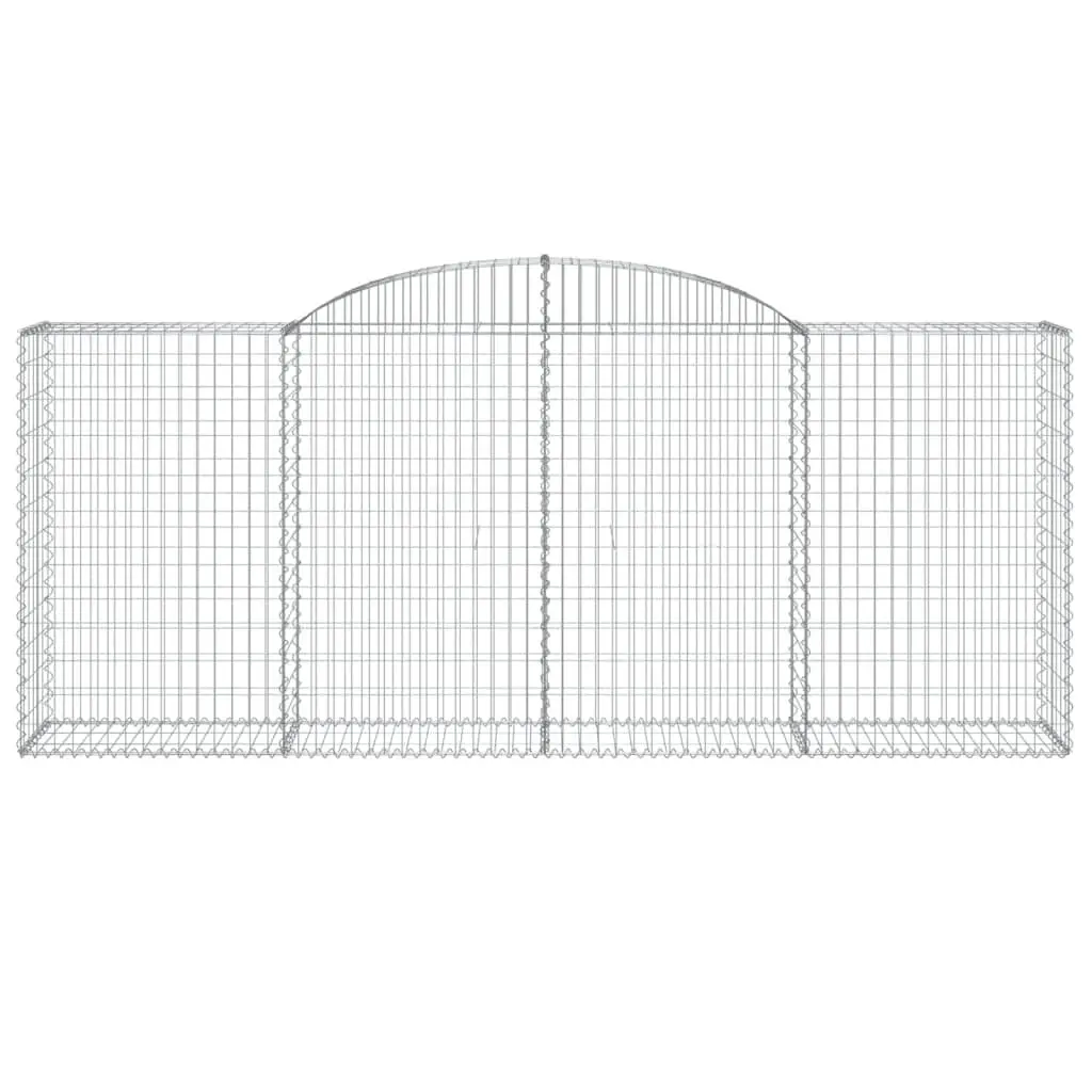 Arched Gabion Baskets Garden Decorative Retaining Wall Silver Galvanised Iron 300x50x120140cm 2 Piece