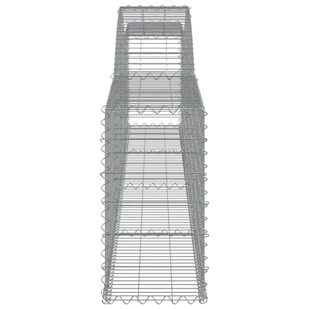 Gabion Baskets Arched Silver 400x30x60/80 cm Garden Retaining Wall Barrier 2 pcs