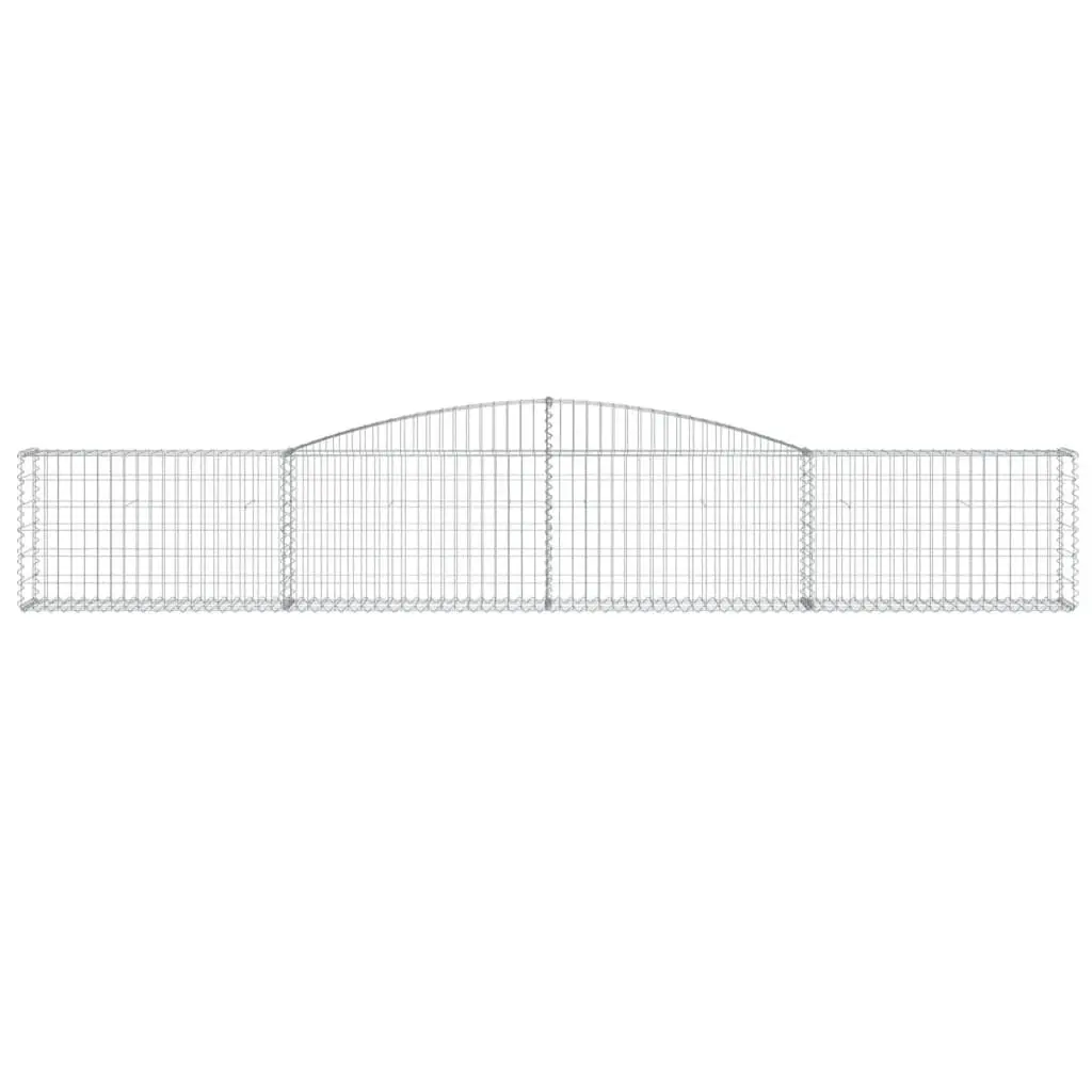 Arched Gabion Baskets 3 pcs 400x30x60/80 cm Silver Garden Retaining Wall Barrier