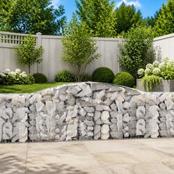 Arched Gabion Baskets 4 pcs Garden Barrier Retaining Wall Decorative Outdoor