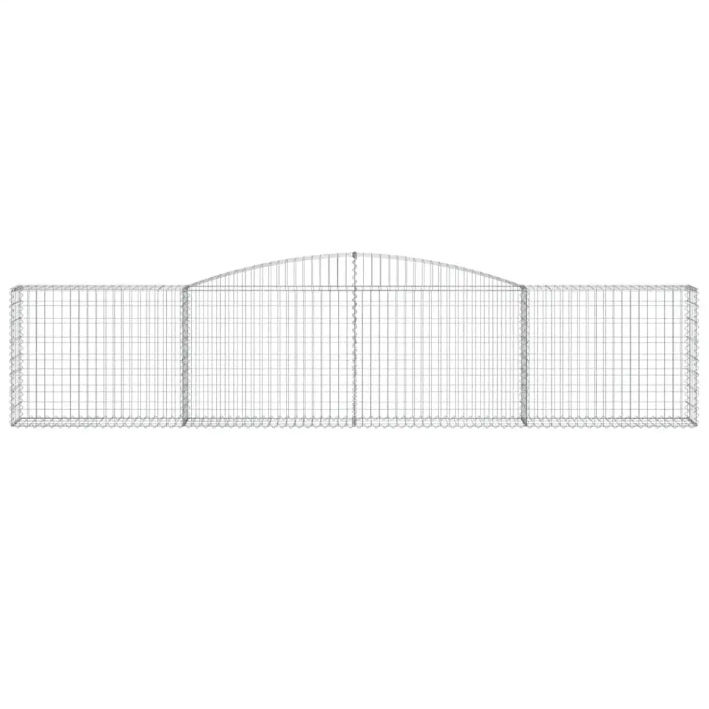 Arched Gabion Baskets Galvanised Iron 400x30x80/100 cm Silver Garden Retaining Wall