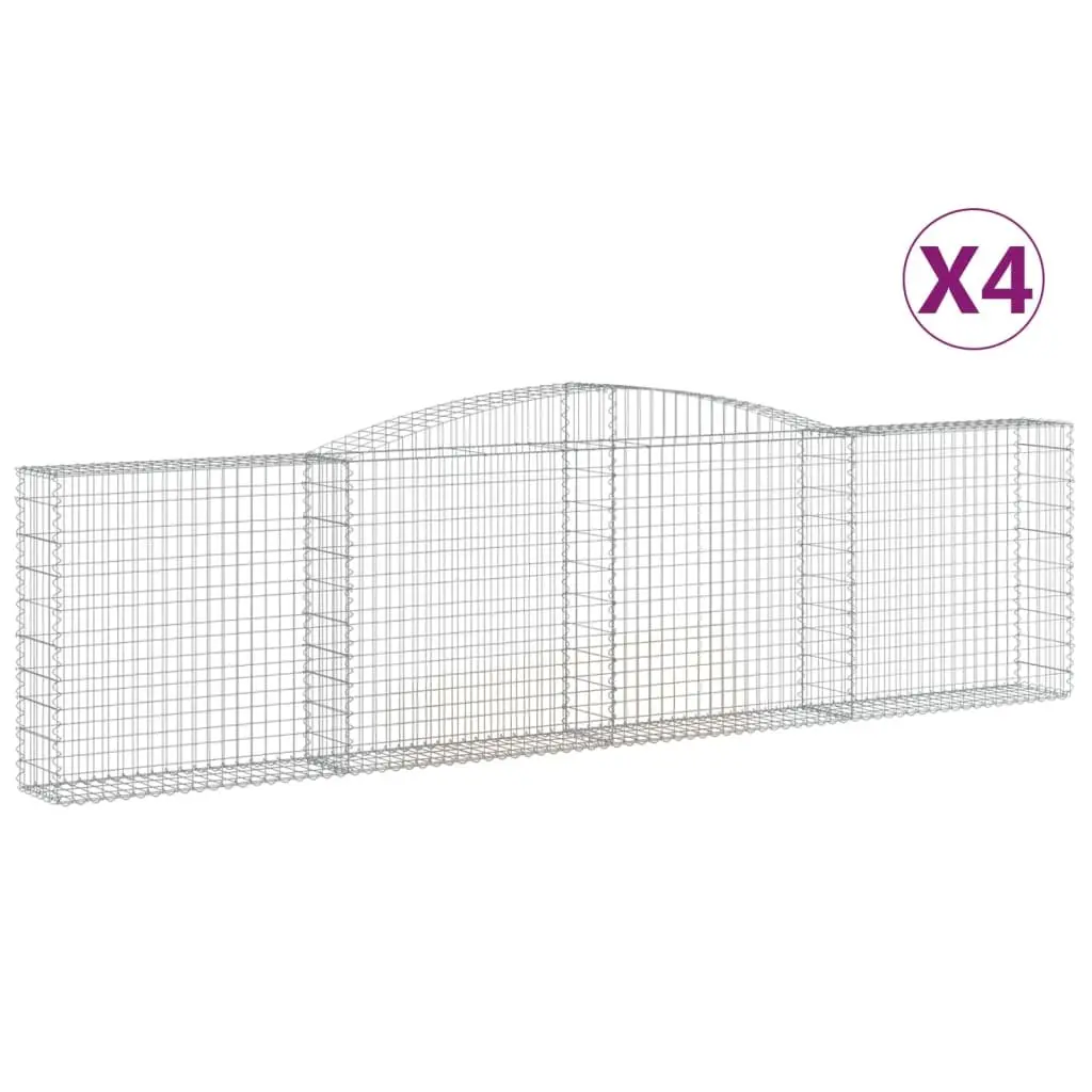 Arched Gabion Baskets Galvanised Iron 400x30x100120 cm Silver