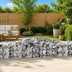 Arched Gabion Baskets 3 pcs Garden Barrier Retaining Wall Outdoor Decorative