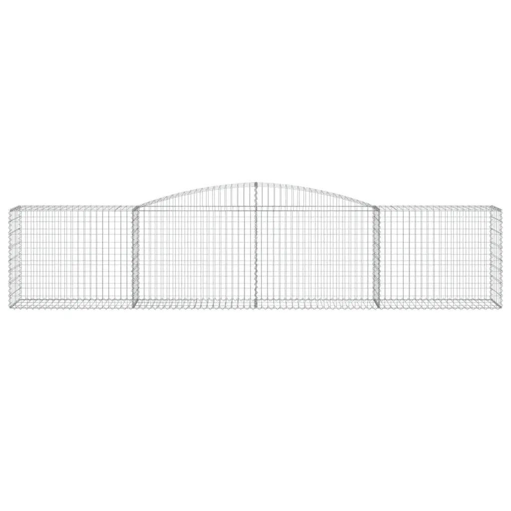 Arched Gabion Baskets Set 6 pcs Galvanised Iron Garden Barrier Retaining Wall