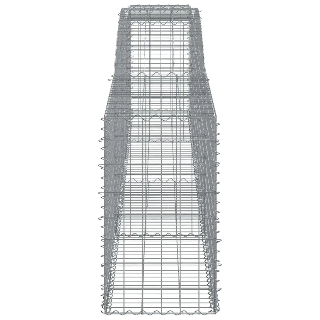 Arched Gabion Baskets Set 6 pcs Galvanised Iron Garden Barrier Retaining Wall