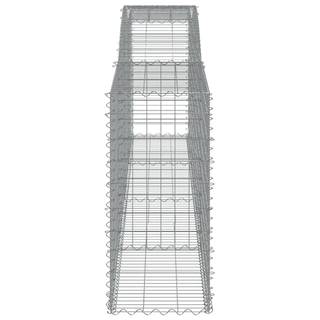 Arched Gabion Baskets Galvanised Iron 400 x 50 x 100120 cm Silver 4 Piece Garden Barrier Decorative Retaining Wall Outdoor