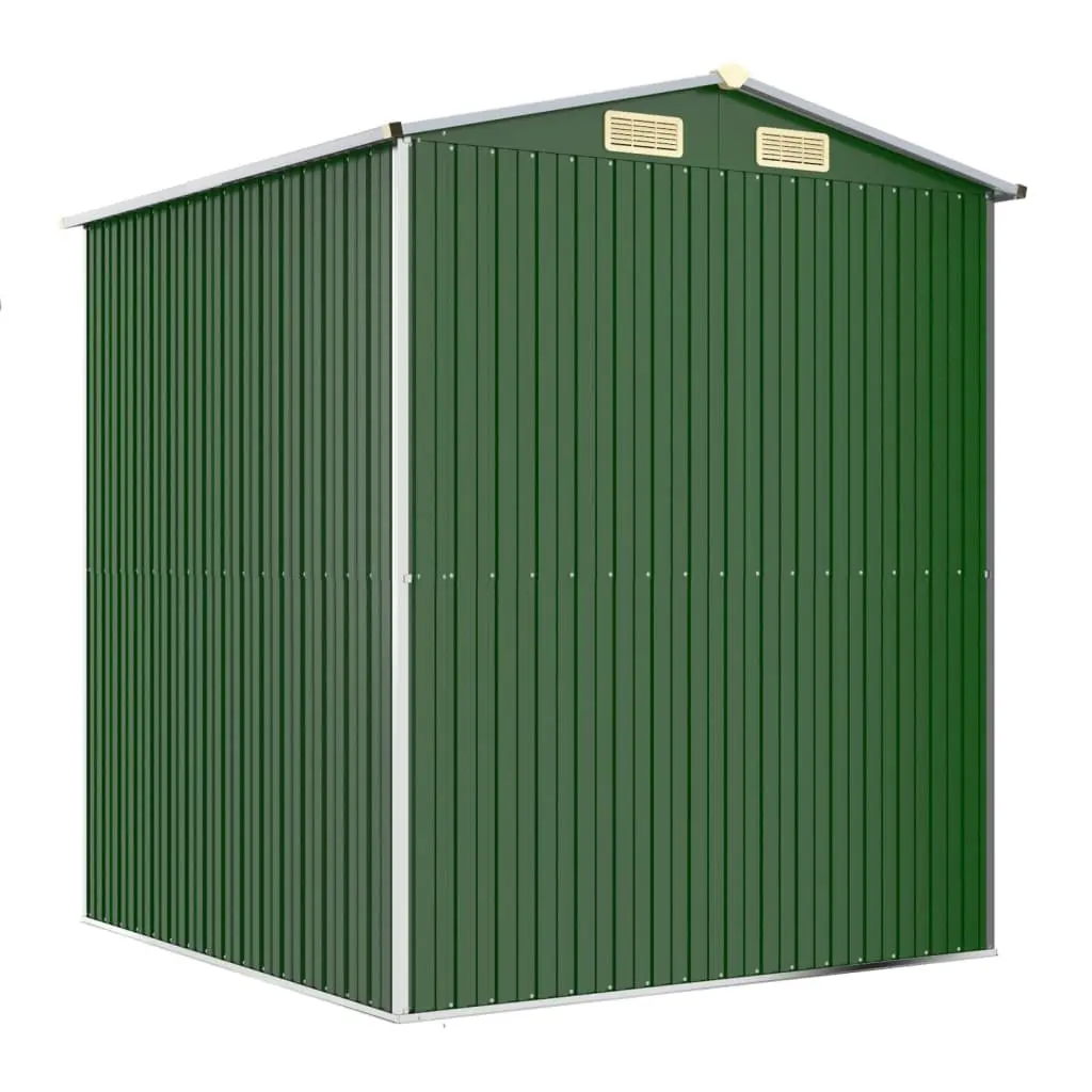 Garden Shed Galvanised Steel 192 x 191 x 223 cm Green Outdoor Storage Tool House