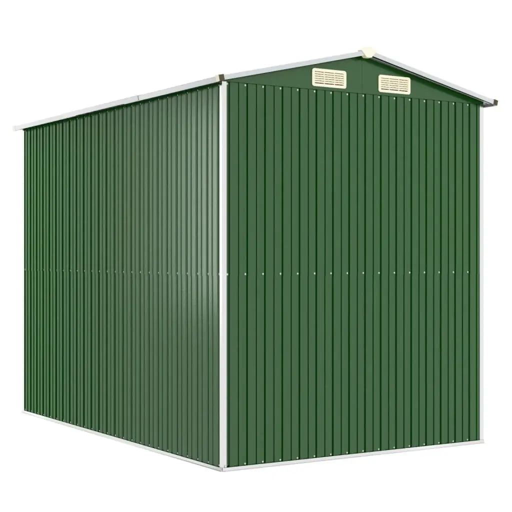 Garden Shed Galvanised Steel 192 x 274 x 223 cm Green Outdoor Storage Tool House