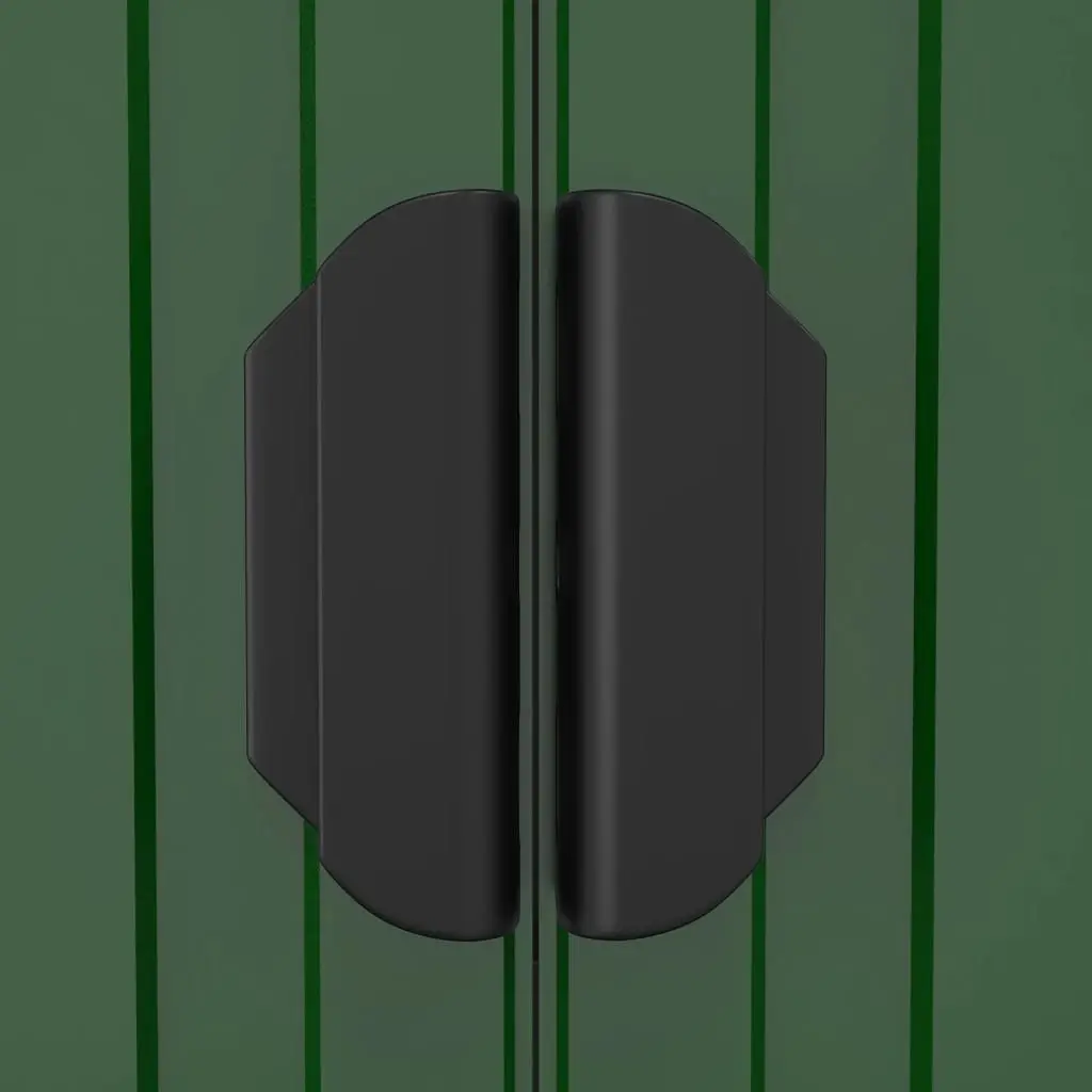 Garden Shed Galvanised Steel Green 192 x 440 x 223 cm Outdoor Storage Tool Equipment Double Doors