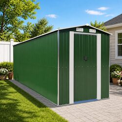Practical Green Garden Shed for Outdoor Essentials