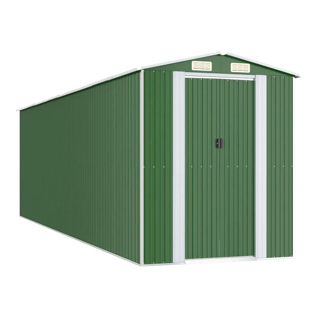Garden Shed Storage Tool House Outdoor Galvanised Steel Green Large Spacious