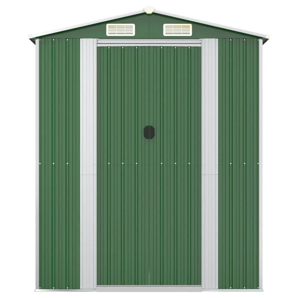 Garden Shed Galvanised Steel 192x772x223cm Green Outdoor Storage Tool House