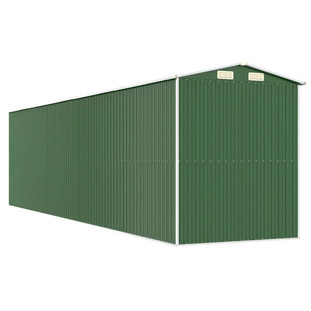 Garden Shed Galvanised Steel 192x772x223cm Green Outdoor Storage Tool House