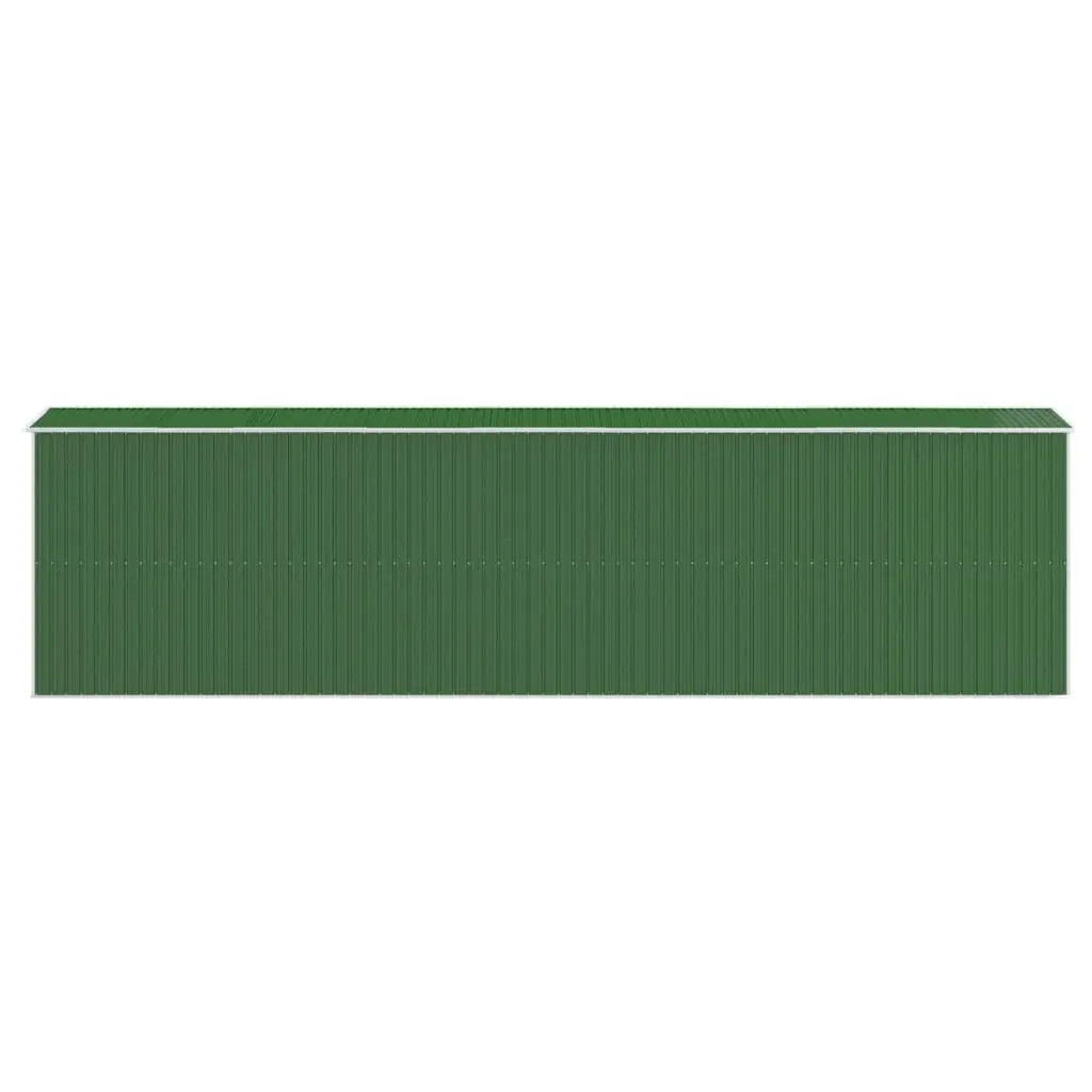 Garden Shed Galvanised Steel 192x772x223cm Green Outdoor Storage Tool House
