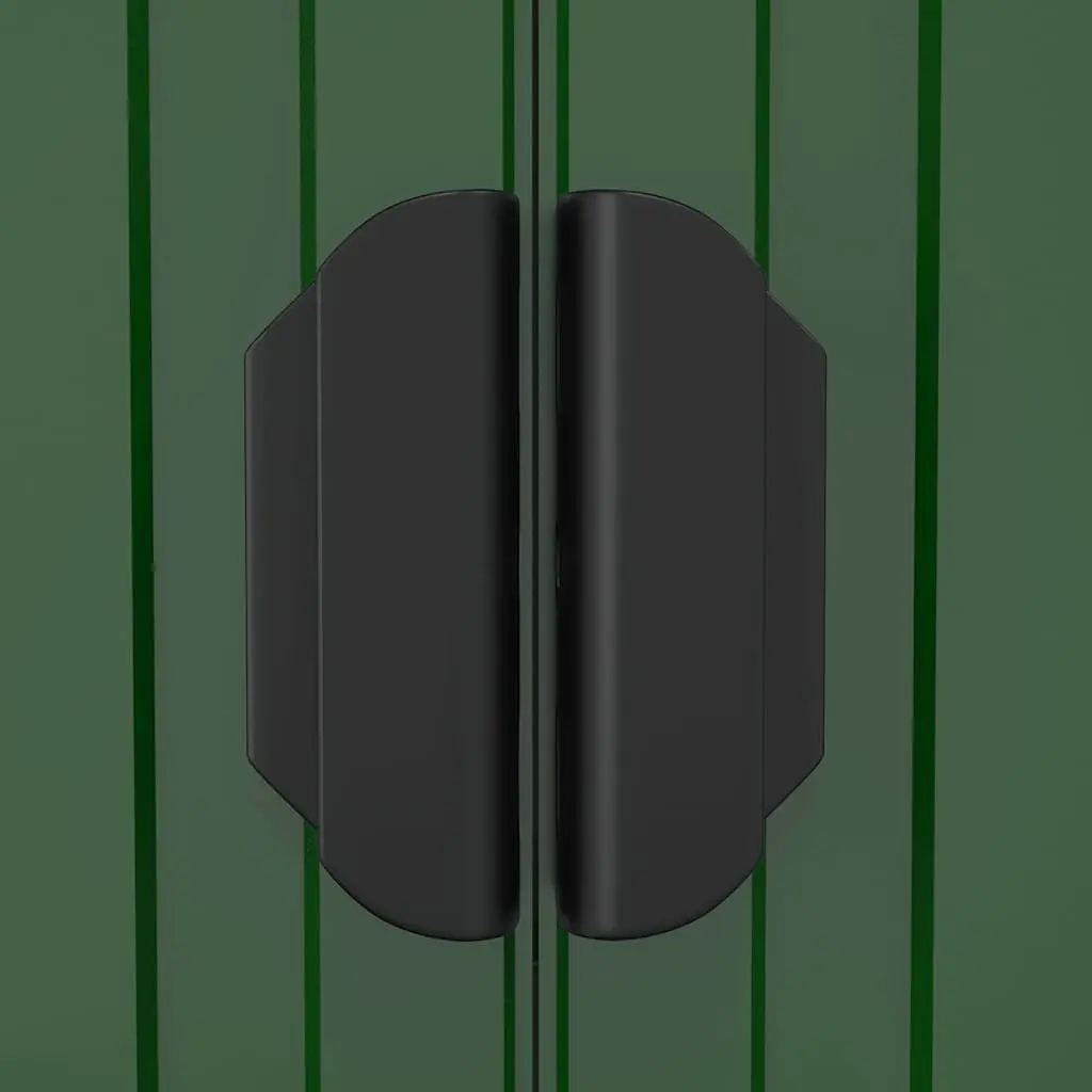 Garden Shed Galvanised Steel Outdoor Tool Storage Green 192x855x223cm with Double Sliding Doors and Ventilation