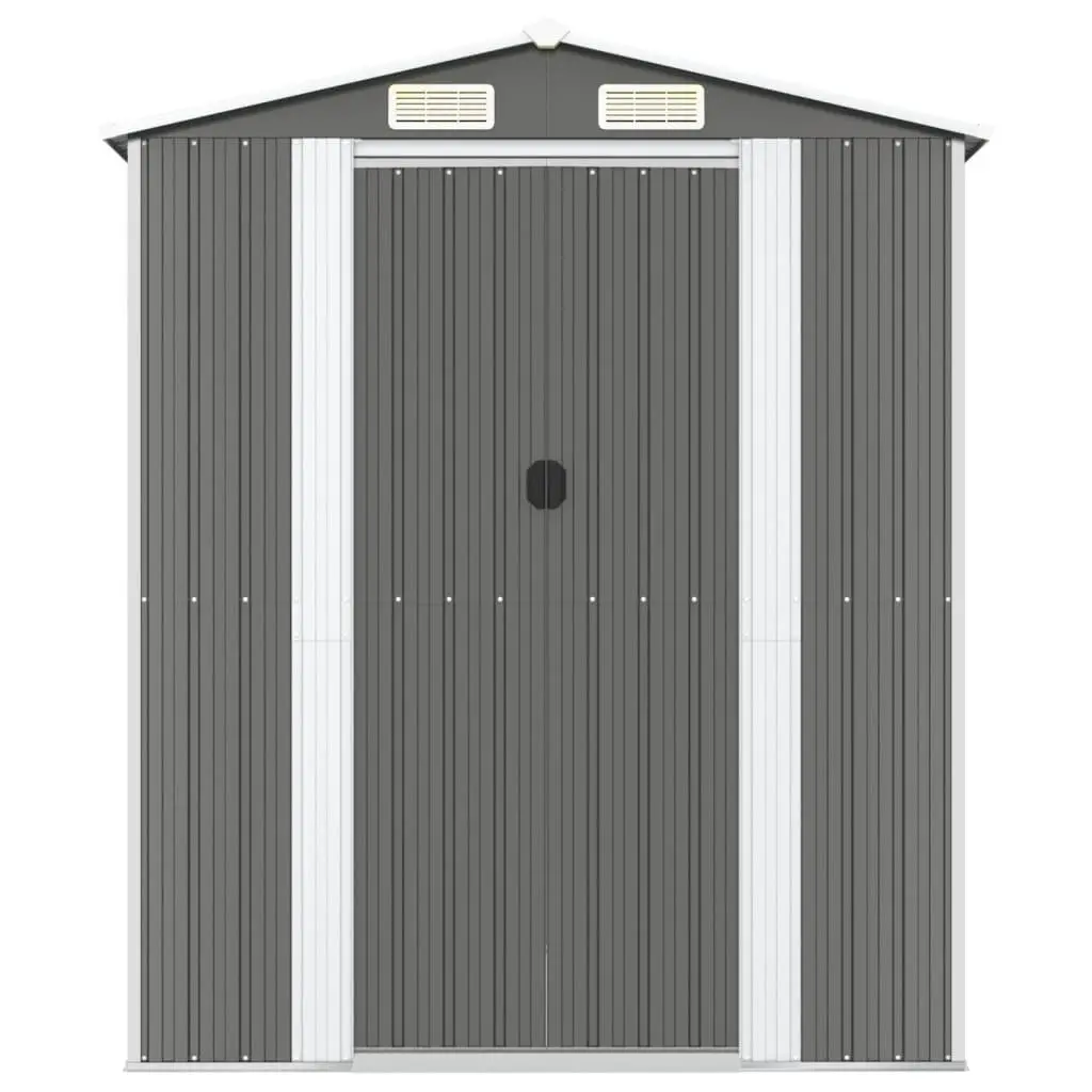 Garden Shed Galvanised Steel Light Grey Outdoor Storage Tool Equipment House 192 x 274 x 223 cm
