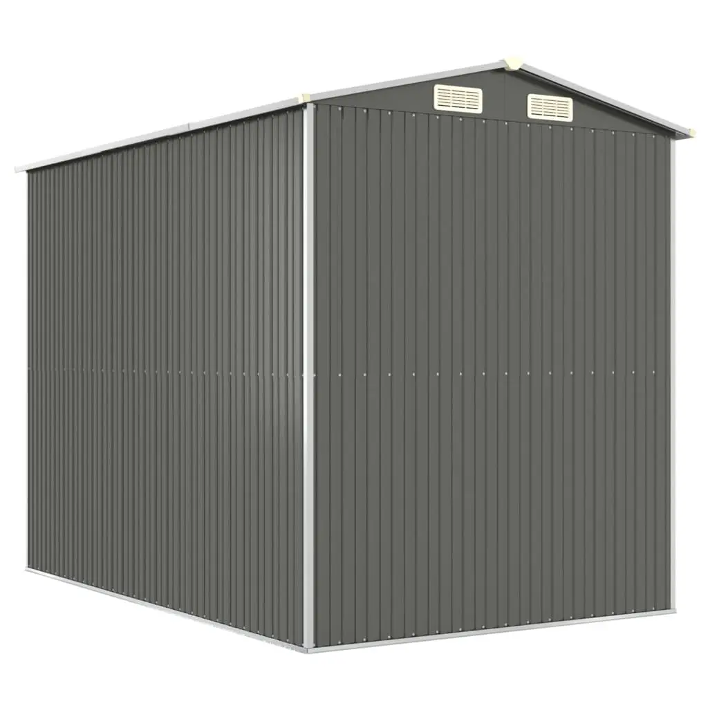 Garden Shed Galvanised Steel Light Grey Outdoor Storage Tool Equipment House 192 x 274 x 223 cm