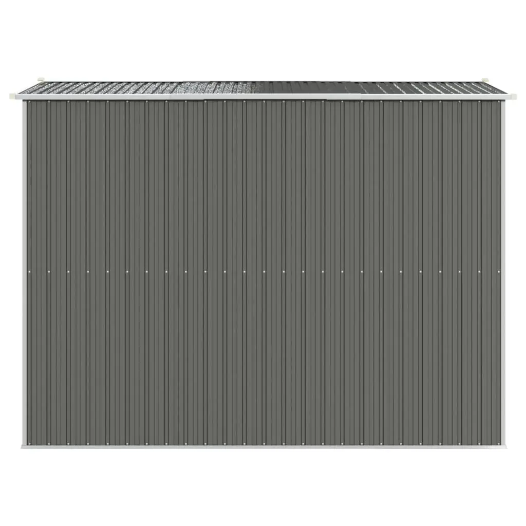 Garden Shed Galvanised Steel Light Grey Outdoor Storage Tool Equipment House 192 x 274 x 223 cm