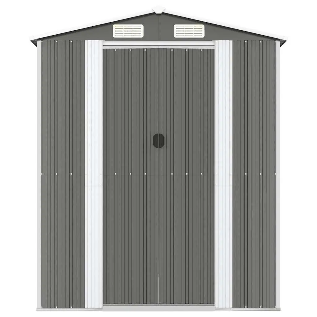 Outdoor Storage Shed Galvanised Steel Grey 192x440x223cm Durable Tool House