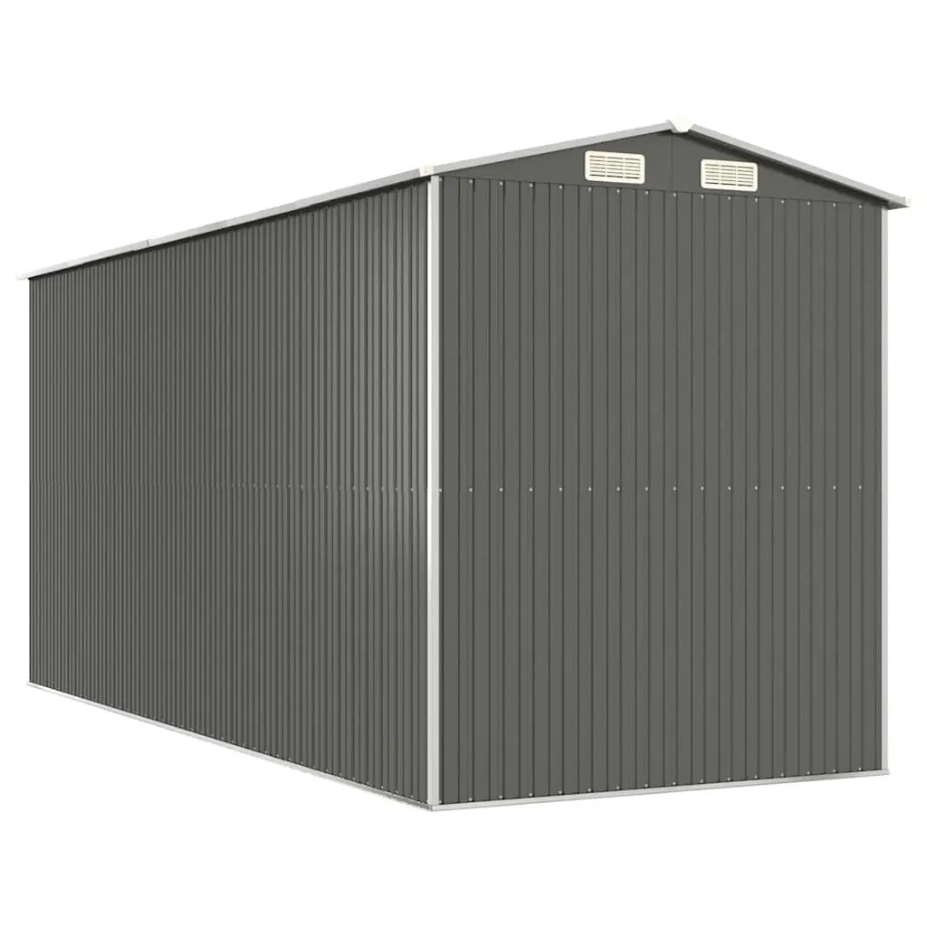 Outdoor Storage Shed Galvanised Steel Grey 192x440x223cm Durable Tool House