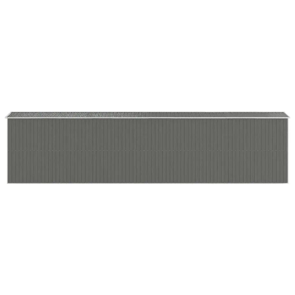 Garden Shed Galvanised Steel 192 x 855 x 223 cm Grey Outdoor Storage Tool House Weatherproof