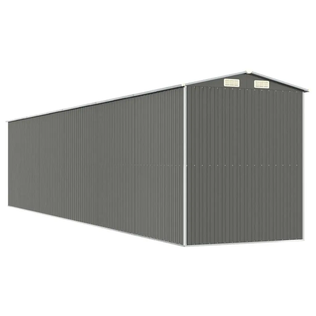 Garden Shed Galvanised Steel Outdoor Storage Tool House Grey 192x938x223cm