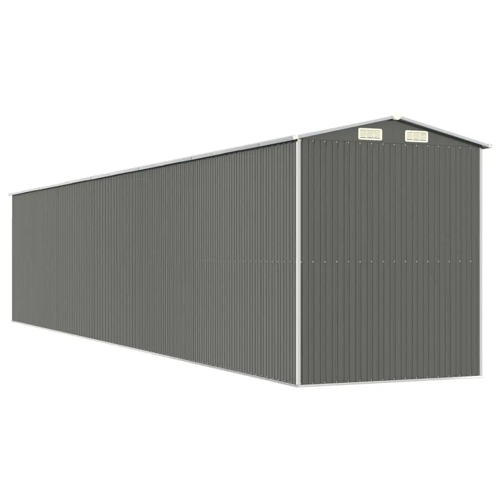 Garden Shed Galvanised Steel Light Grey Outdoor Storage Tool Equipment 192x102.1x223cm