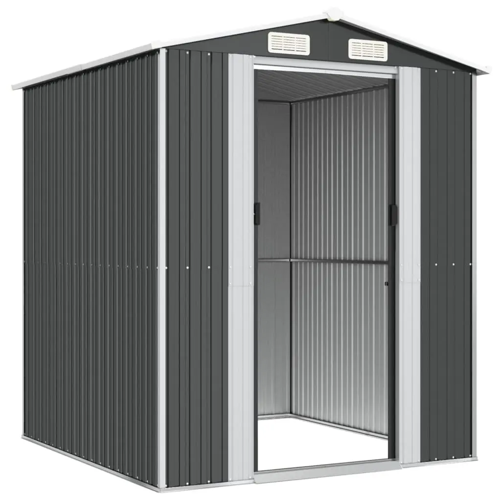 Garden Shed Galvanised Steel 192 x 191 x 223 cm Anthracite Outdoor Storage Tool House