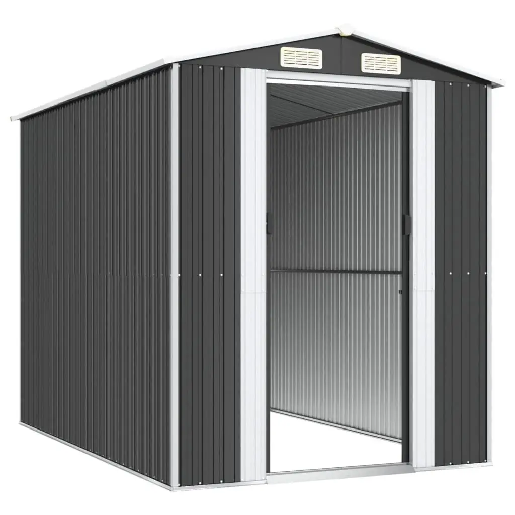 Garden Shed Outdoor Storage 192x274x223cm Galvanised Steel Anthracite Tool House