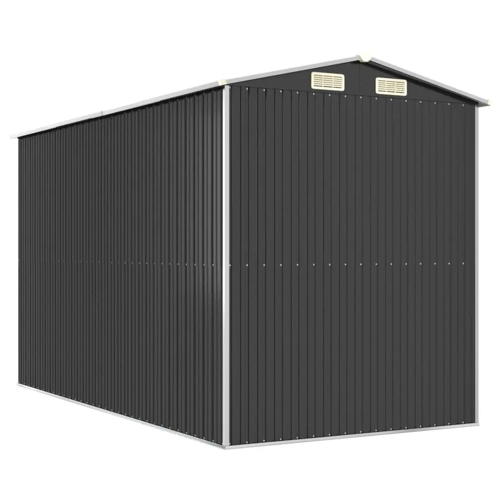 Garden Shed Galvanised Steel Anthracite 192x357x223 cm Outdoor Storage Tool Equipment