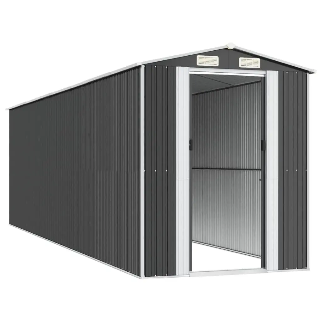 Garden Shed Galvanised Steel 192 x 689 x 223 cm Anthracite Outdoor Storage Tool House