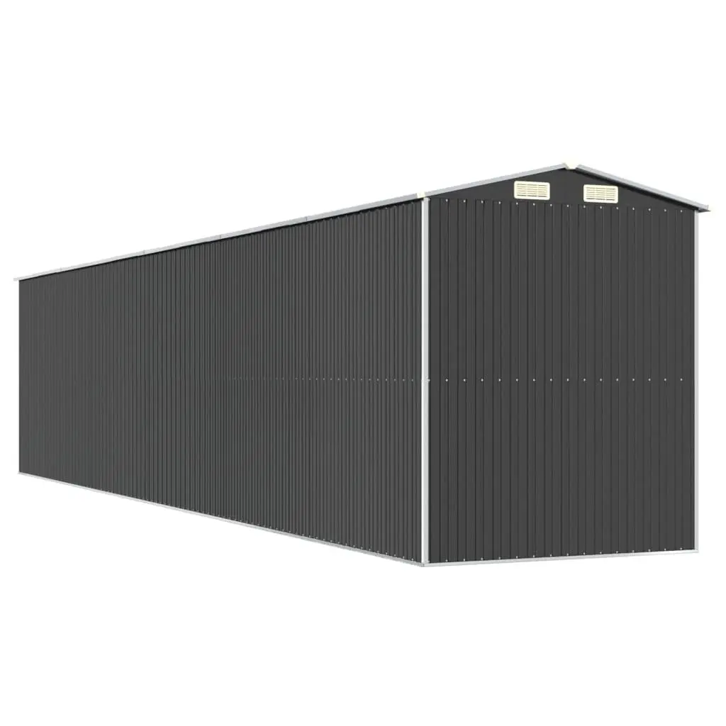 Outdoor Storage Shed Galvanised Steel Anthracite 192x938x223cm Durable Garden Tool Organizer
