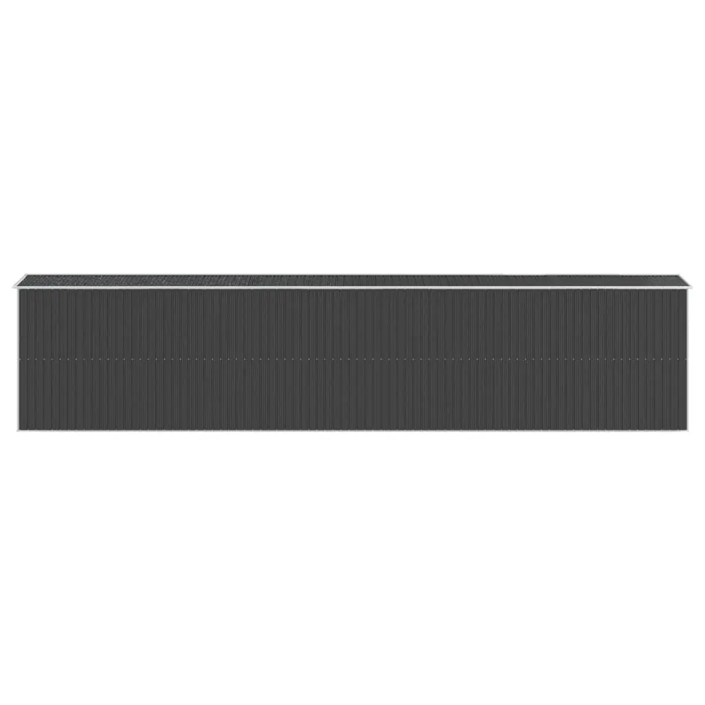 Outdoor Storage Shed Galvanised Steel Anthracite 192x938x223cm Durable Garden Tool Organizer