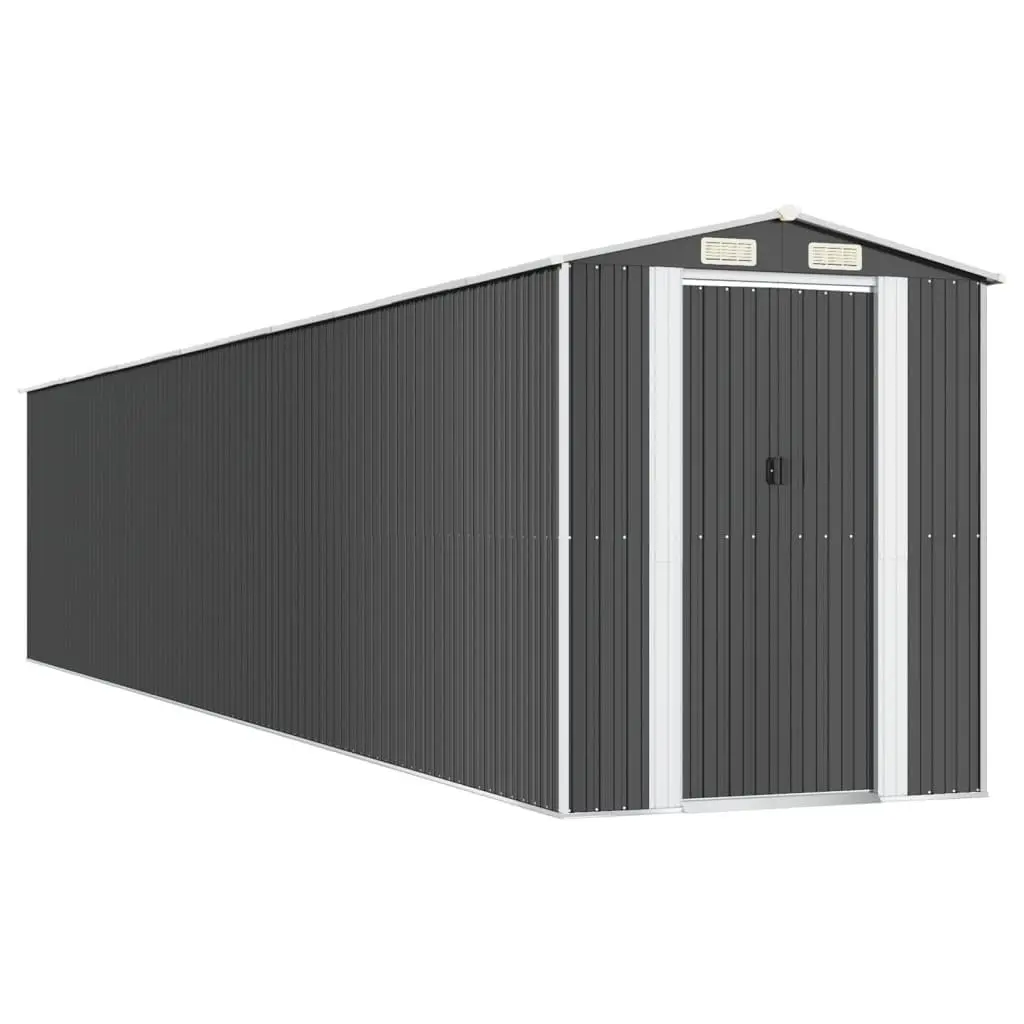 Garden Shed Durable Galvanised Steel Outdoor Storage 192x102x223cm Anthracite Colour Spacious Tool House