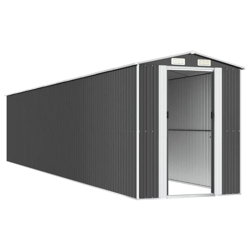 Garden Shed Durable Galvanised Steel Outdoor Storage 192x102x223cm Anthracite Colour Spacious Tool House