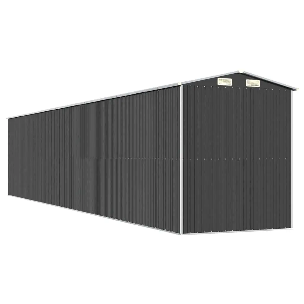 Garden Shed Durable Galvanised Steel Outdoor Storage 192x102x223cm Anthracite Colour Spacious Tool House