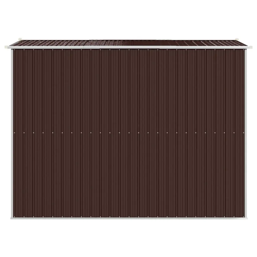 Garden Shed Galvanised Steel Dark Brown Outdoor Storage Tool House 192 x 274 x 223 cm