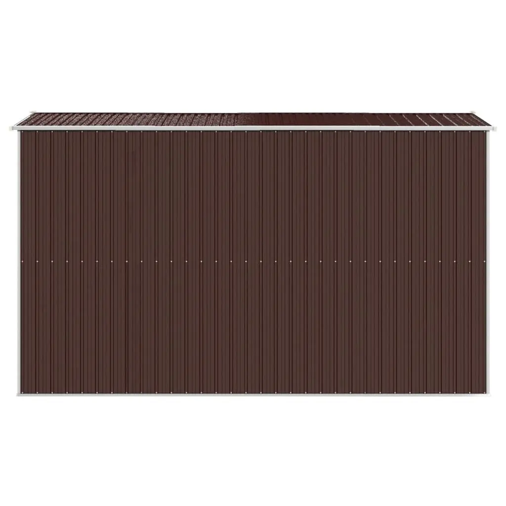 Garden Shed Galvanised Steel Dark Brown 192x357x223cm